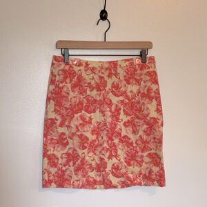 Heart moon star floral pink skirt with button detail on the front